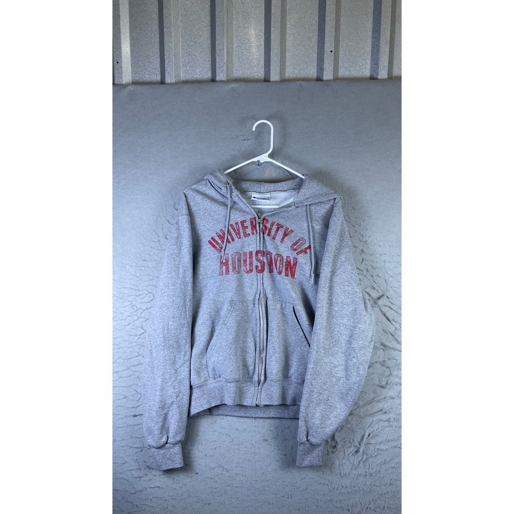 Champion Full Zip Hoodie Mens Small Gray Excellent University of Houston Fleece